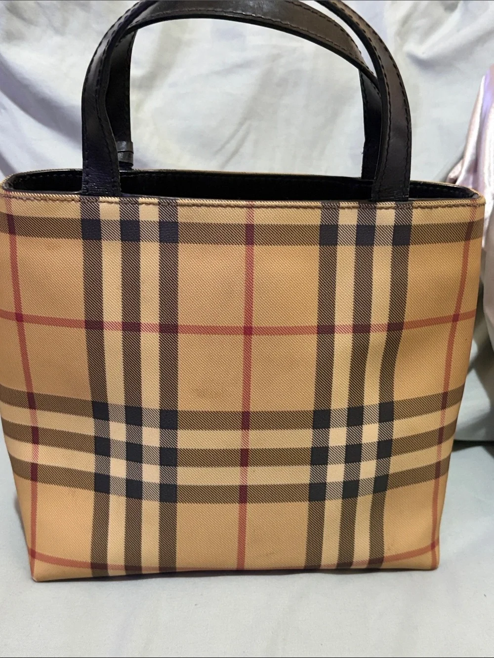 Burberry Black Leather Tote with Interior Zip Pocket